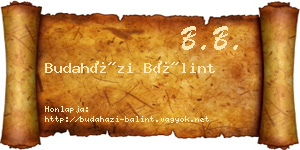 Budaházi Bálint névjegykártya